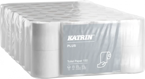 6x Papier toaletowy Katrin Plus, 3-warstwy, w rolce, 96mm x 17.25m, 8 sztuk, biały