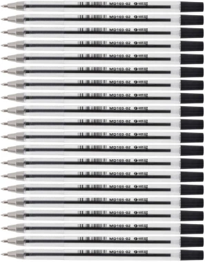 20x Długopis biurowy MemoBe, 0.7mm, czarny
