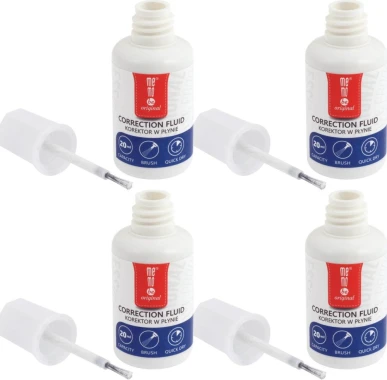 4x Korektor w płynie MemoBe, z pędzelkiem, 20ml