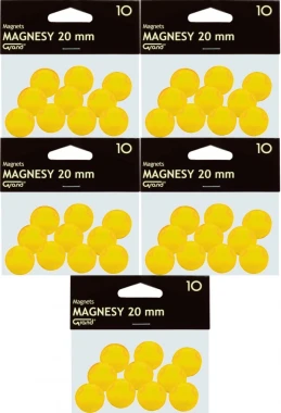 5x Magnesy Grand, 20mm, 10 sztuk, żółty