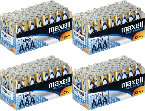 4x Bateria alkaliczna Maxell, AAA, 32 sztuki