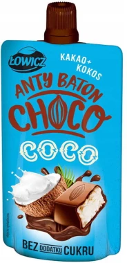 12x Mus antybaton Łowicz Choco Coco, kakao i kokos, bez cukru, 100g