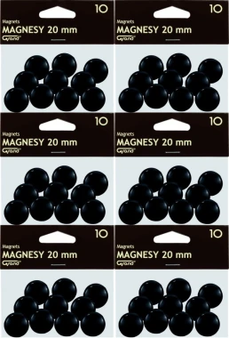 6x Magnesy Grand, 20mm, 10 sztuk, czarny