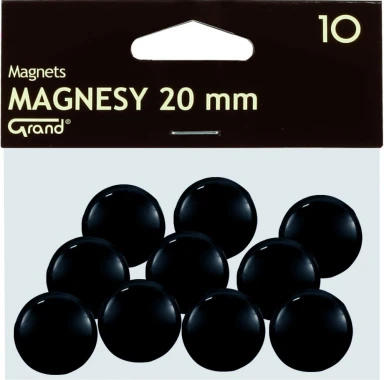 10x Magnesy Grand, 20mm, 10 sztuk, czarny