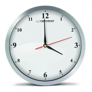 2x Zegar ścienny Esperanza Detroit, 30cm, tarcza kolor biały, obudowa kolor biały