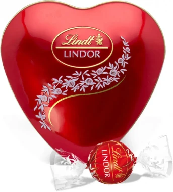 4x Bombonierka Lindt Lindor, serce, czekoladowy, 50g