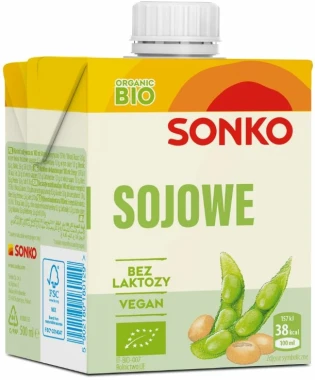 12x Napój sojowy Sonko Organic BIO, bez laktozy, 500ml