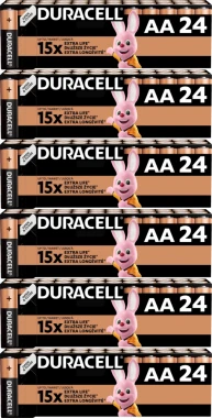6x Bateria alkaliczna Duracell,  AA, 24 sztuki