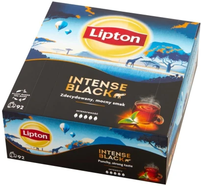2x Herbata czarna w torebkach Lipton Intense Black, 92 sztuki x 2.3g