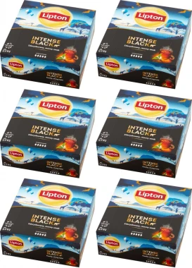 6x Herbata czarna w torebkach Lipton Intense Black, 92 sztuki x 2.3g