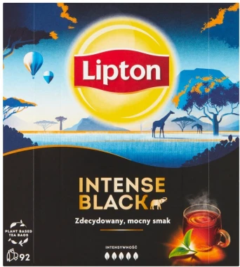 6x Herbata czarna w torebkach Lipton Intense Black, 92 sztuki x 2.3g