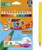 12x Kredki ołówkowe BIC Kids Evolution Triangle ECOlutions,  10+2 sztuki, mix kolorów