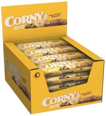 24x Baton zbożowy Corny Big z mleczną czekoladą i bananami, 50g