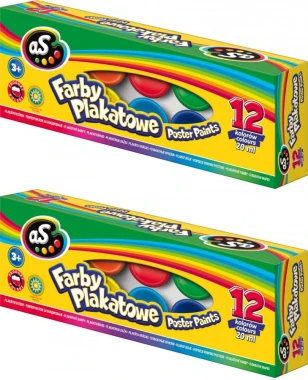 2x Farby plakatowe Astra AS, 20ml, 12 sztuk, mix kolorów