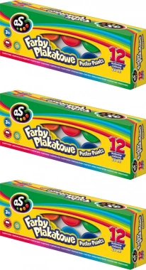 3x Farby plakatowe Astra AS, 20ml, 12 sztuk, mix kolorów