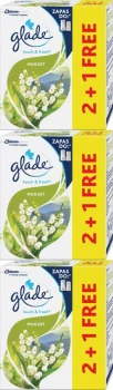 3x Wkład do odświeżacza automatycznego Glade by Brise Touch & Fresh, konwalia, 3x10ml - zapas