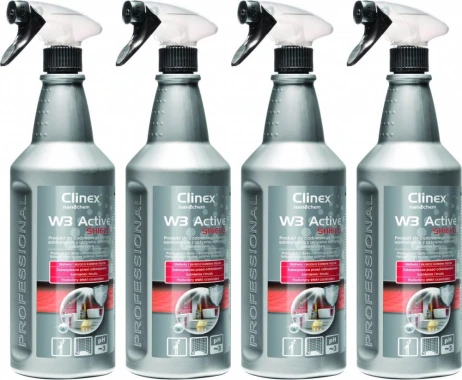 4x Preparat do mycia sanitariatów i łazienek Clinex W3 Active Shield, 1l