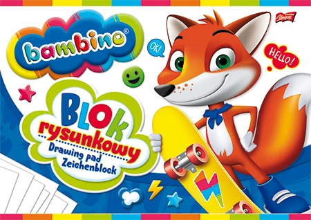 3x Blok rysunkowy Bambino, A4, 20 kartek, biały