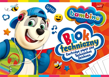 2x Blok techniczny Bambino, A4, 10 kartek, biały