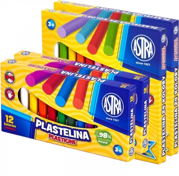 Zestaw: 2x Plastelina Astra, 12 kolorów + 2x Plastelina Astra, 24 kolory