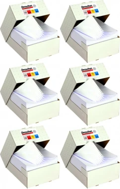 6x Papier samokopiujący do drukarki igłowej (składanka) Drescher, 240mmx12", 1+1 bez nadruku