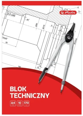 2x Blok techniczny Herlitz, A4, 10 kartek, biały