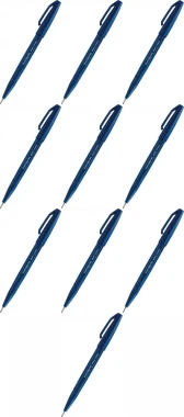 10x Pisak pędzelkowy do kaligrafii Pentel Brush Sign Pen SES15C, 2.07mm, niebiesko-czarny