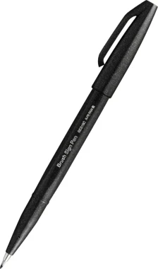 2x Pisak pędzelkowy do kaligrafii Pentel Brush Sign Pen SES15C, 2.07mm, czarny