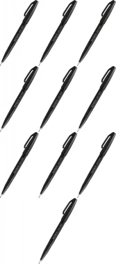 10x Pisak pędzelkowy do kaligrafii Pentel Brush Sign Pen SES15C, 2.07mm, czarny