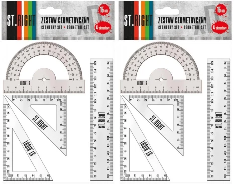2x Zestaw geometryczny St.Right, 4 elementy, trasparentny