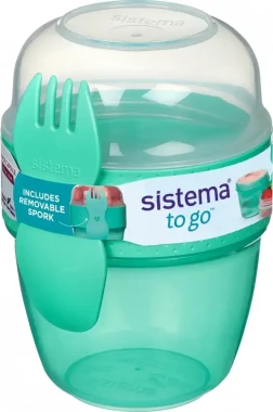6x Lunchbox Sistema Snack Capsule To Go, z widelco-łyżką, 515ml, mix kolorów