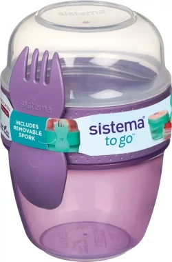 6x Lunchbox Sistema Snack Capsule To Go, z widelco-łyżką, 515ml, mix kolorów