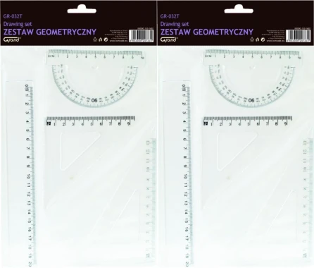 2x Zestaw geometryczny Grand GR-032T, 4 elementy, transparentny