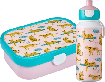 Zestaw: Lunchbox Mepal Campus, leopard, 750ml + Bidon Mepal Pop-up Campus, leopard, 400ml