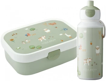 Zestaw: Lunchbox Mepal Campus, little farm, 750ml + Bidon Mepal Pop-up Campus, little farm, 400ml