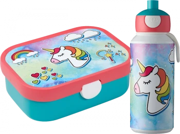 Zestaw Lunchbox Mepal Campus, unicorn, 750ml + Bidon Mepal Pop-up Campus, unicorn, 400ml