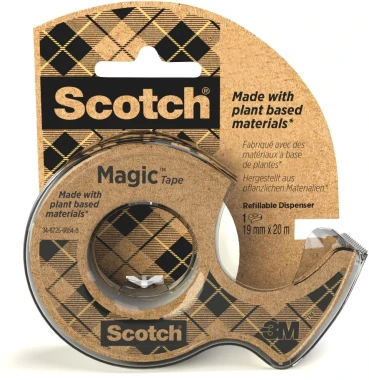 6x Taśma klejąca Scotch Magic  9-1920D, z podajnikiem, ekologiczna, 19mm x 20m, przezroczysty matowy