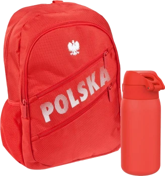 Zestaw: Plecak Starpak Polska + Bidon ION8 Red, czerwony