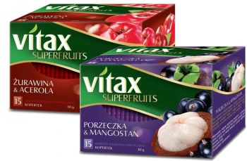 Herbata owocowa w kopertach Vitax Superfruits, 15 sztuk x 2g