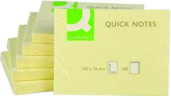 Karteczki samoprzylepne Q-connect, 100/300 (3x100) karteczek, żółty pastelowy