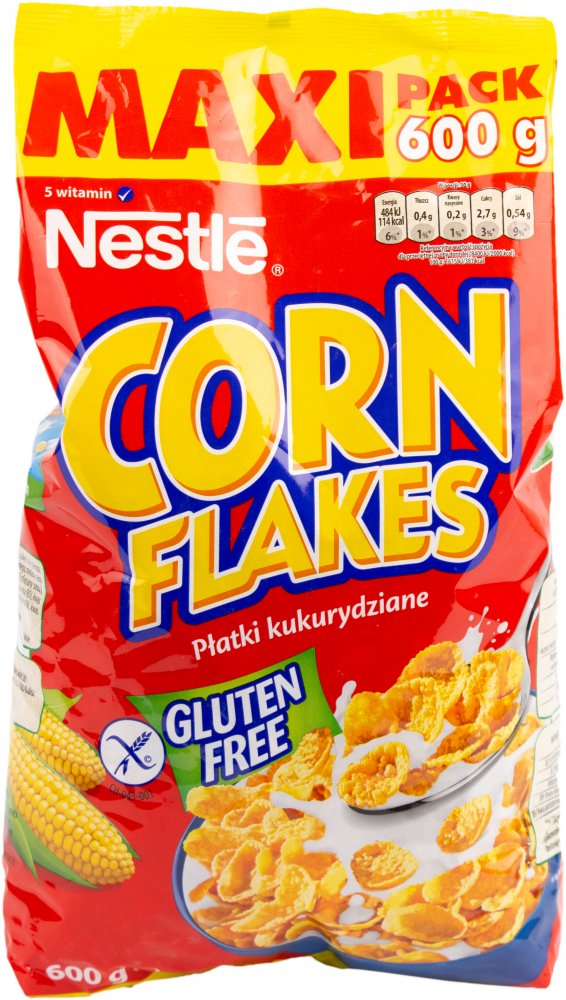 Płatki kukurydziane Nestle Corn Flakes, folia, 600g Hurtownia Ofix.pl